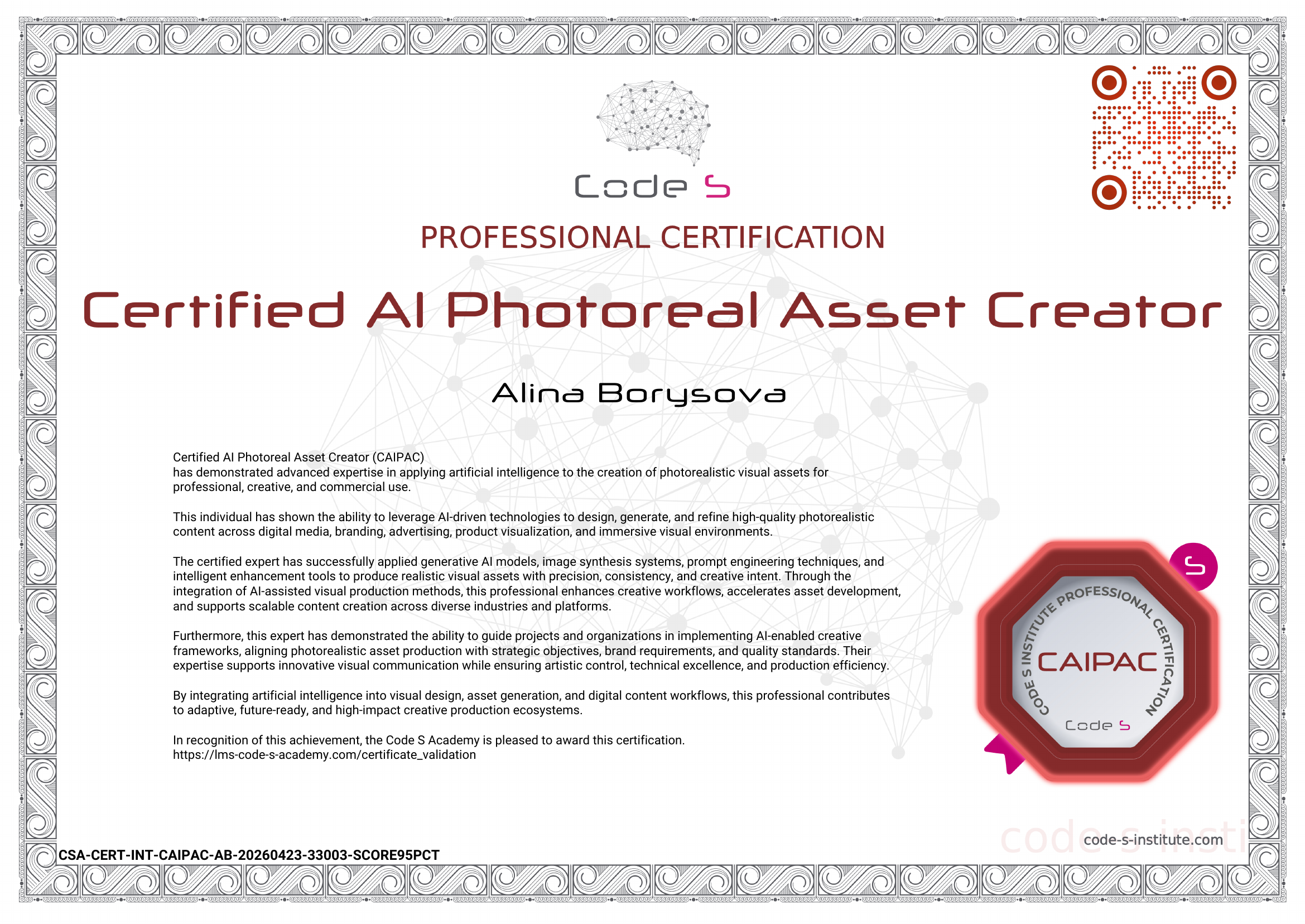 CAIPAC certificate